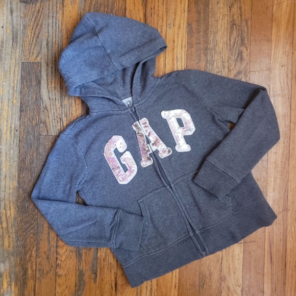 Gap Kids Grey Flippy Sequin Hoodie 